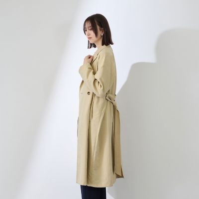 スウェードライクピーチガウントレンチコート | QUEENS COURT (Women