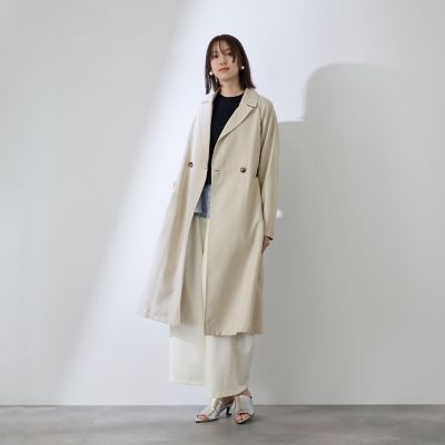 スウェードライクピーチガウントレンチコート | QUEENS COURT (Women