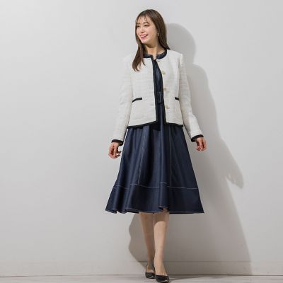 WEB別注】配色ツィードパイピングジャケット | QUEENS COURT