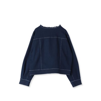 キラキラボタンデニムジャケット≪洗濯機で洗える≫