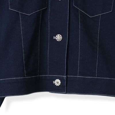 キラキラボタンデニムジャケット≪洗濯機で洗える≫
