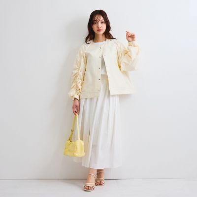 シャーリングスリーブ切替ブルゾン≪洗濯機で洗える≫
