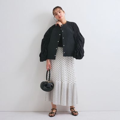 シャーリングスリーブ切替ブルゾン≪洗濯機で洗える≫