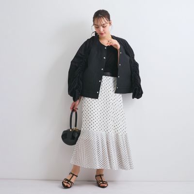 シャーリングスリーブ切替ブルゾン≪洗濯機で洗える≫