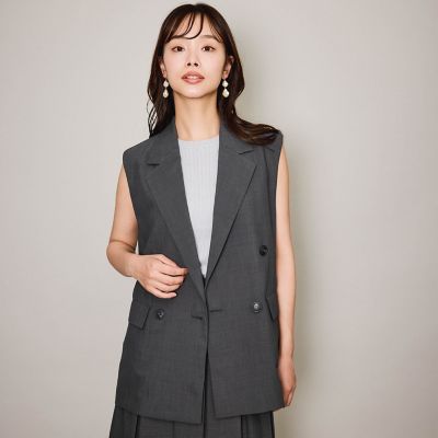 ＜QUEENS COURT（Women）＞ハイツイストクロスジレベスト≪手洗い可能≫