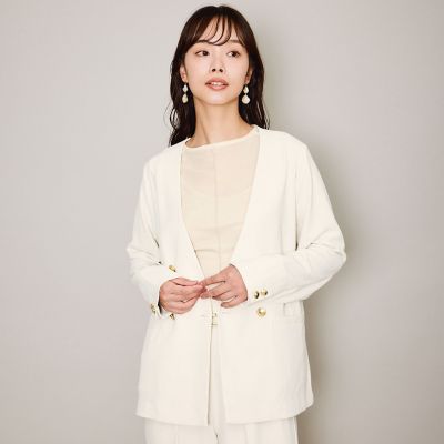 専用 極美品 ローヘン LOHEN ノーカラー ジャケット ライトベージュ ライトパフノーカラージャケット – Room&Out