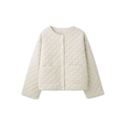 ＜QUEENS COURT（Women）＞ベロアキルティングノーカラージャケット