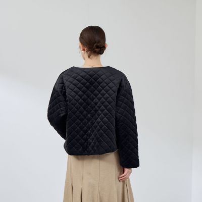 ベロアキルティングノーカラージャケット | QUEENS COURT（Women