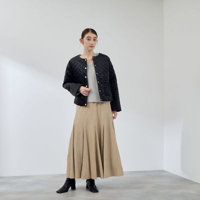 ベロアキルティングノーカラージャケット | QUEENS COURT（Women