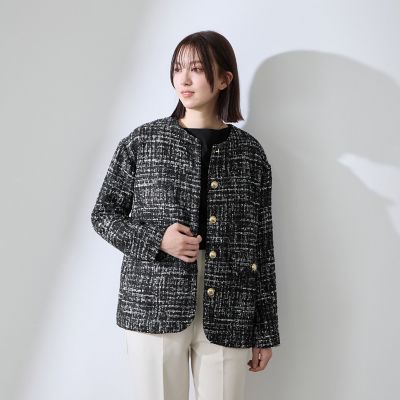 チュールレイヤーセットツィードジャケット | QUEENS COURT（Women
