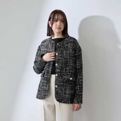 チュールレイヤーセットツィードジャケット | QUEENS COURT（Women