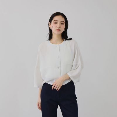 ラメッシュノーカラージャケット | QUEENS COURT (Women)/クイーンズ
