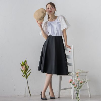 【楽天カード分割】 袖レースフレアカットソー≪手洗い可能≫ | QUEENS COURT（Women シャツ+ブラウス(半袖+袖なし)