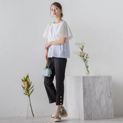 袖レースフレアカットソー≪手洗い可能≫ | QUEENS COURT（Women