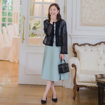 【美品】BEARDSLEY 前後2way✴︎強燃ガーゼワイドカーデ　カットソー　黒 前後2WAYラッセルレースカーデ≪手洗い可能≫ | QUEENS COURT