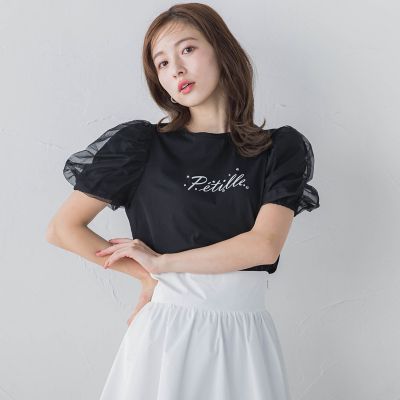ジュエルロゴチュールパフＴシャツ≪洗濯機で洗える≫