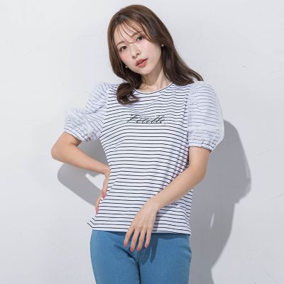 ジュエルロゴチュールパフＴシャツ≪洗濯機で洗える≫