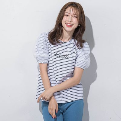 ジュエルロゴチュールパフＴシャツ≪洗濯機で洗える≫