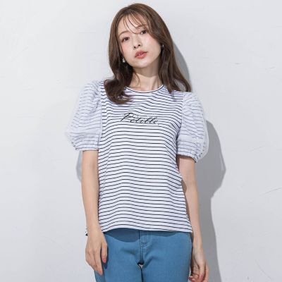 ジュエルロゴチュールパフＴシャツ≪洗濯機で洗える≫