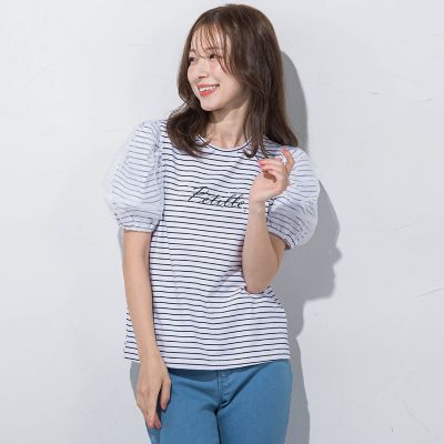 ジュエルロゴチュールパフＴシャツ≪洗濯機で洗える≫