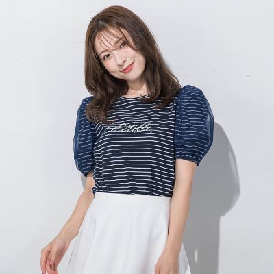 ジュエルロゴチュールパフＴシャツ≪洗濯機で洗える≫