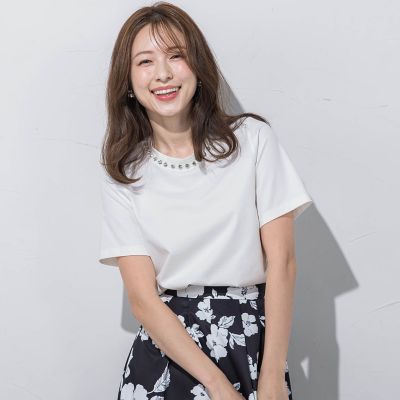 ジュエルネックトップス≪手洗い可能≫