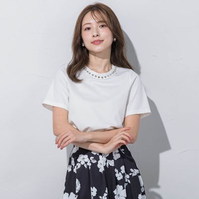 ジュエルネックトップス≪手洗い可能≫