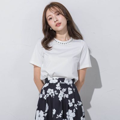 ジュエルネックトップス≪手洗い可能≫