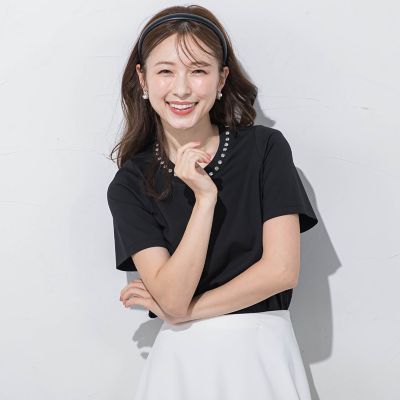 ジュエルネックトップス≪手洗い可能≫