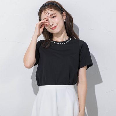 ジュエルネックトップス≪手洗い可能≫