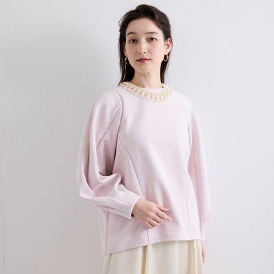 ＜QUEENS COURT（Women）＞ダンボールコクーンスリーブプルオーバー≪手洗い可能≫