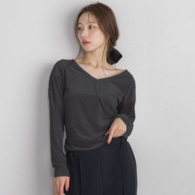 ニュアンスベロアバックシャンカットソー≪手洗い可能≫