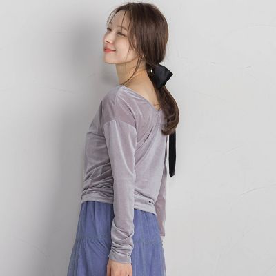ニュアンスベロアバックシャンカットソー≪手洗い可能≫