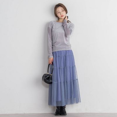 ニュアンスベロアバックシャンカットソー≪手洗い可能≫