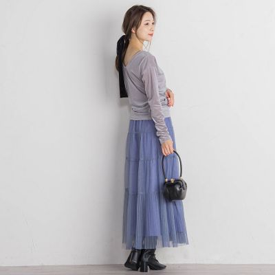 ニュアンスベロアバックシャンカットソー≪手洗い可能≫