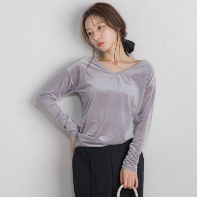 ニュアンスベロアバックシャンカットソー≪手洗い可能≫