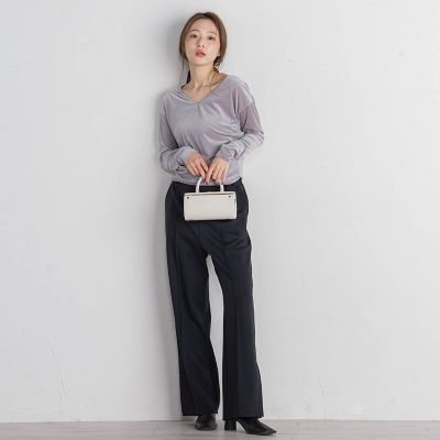 ニュアンスベロアバックシャンカットソー≪手洗い可能≫
