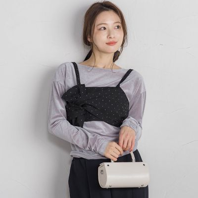 ニュアンスベロアバックシャンカットソー≪手洗い可能≫