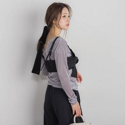 ニュアンスベロアバックシャンカットソー≪手洗い可能≫