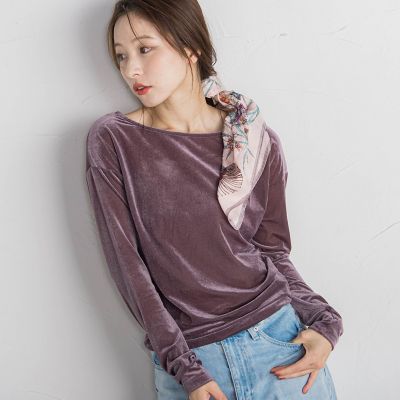 ニュアンスベロアバックシャンカットソー≪手洗い可能≫