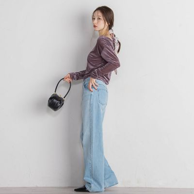 ニュアンスベロアバックシャンカットソー≪手洗い可能≫