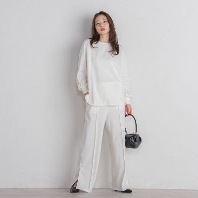 ポンチギャザースリーブカットソー≪セットアップ対応／手洗い可能≫