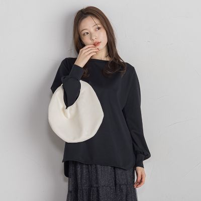 ポンチギャザースリーブカットソー≪セットアップ対応／手洗い可能≫