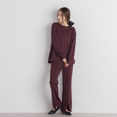 ポンチギャザースリーブカットソー≪セットアップ対応／手洗い可能≫