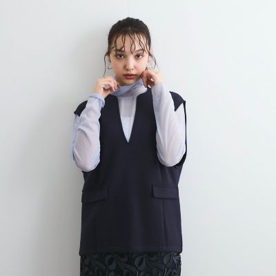 トリコットシアータートルプルオーバー≪手洗い可能≫
