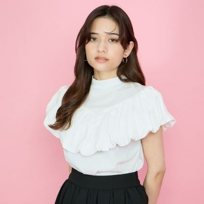 シルケットカットフリルトップス≪手洗い可能≫