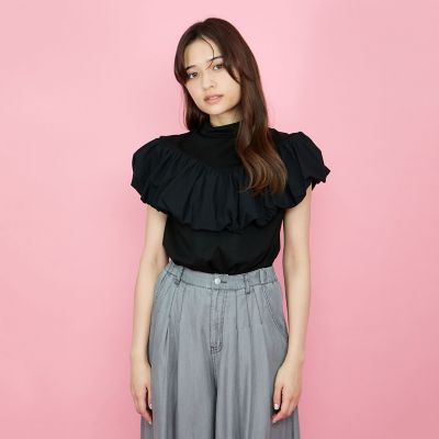 シルケットカットフリルトップス≪手洗い可能≫