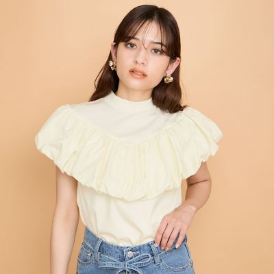 ＜QUEENS COURT（Women）＞シルケットカットフリルトップス≪手洗い可能≫