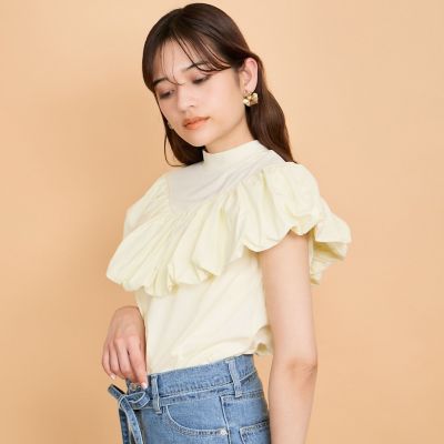 シルケットカットフリルトップス≪手洗い可能≫