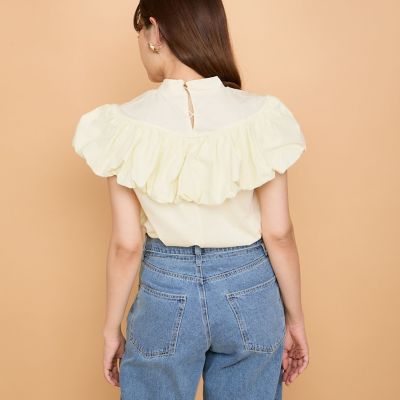 シルケットカットフリルトップス≪手洗い可能≫
